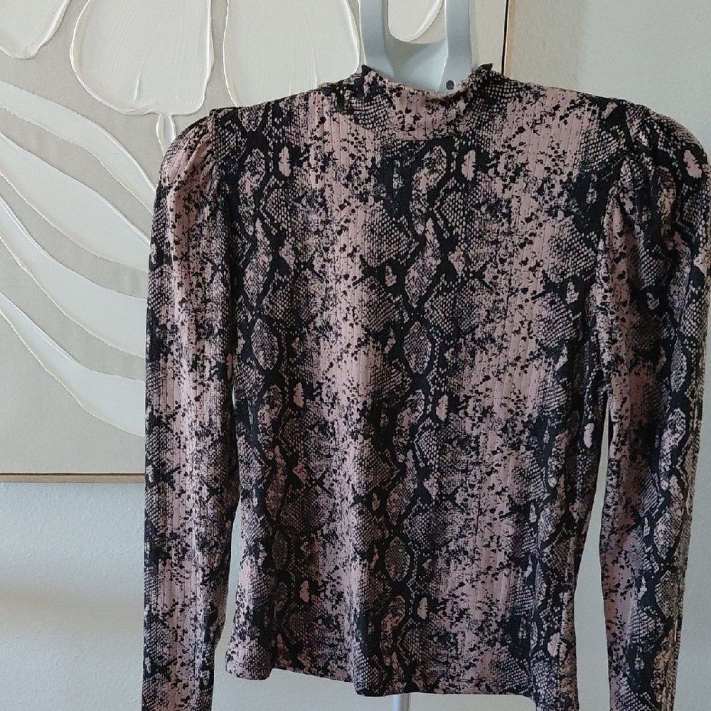 Eye Candy Black and Pink Snakeskin Blouse